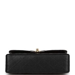 Chanel Small Classic Double Flap Black Caviar Gold Hardware -Online Bag Store C SM255 230623 1 06
