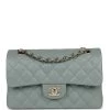 Chanel Small Classic Double Flap Bag Light Blue Caviar Light Gold Hardware -Online Bag Store C SM255 230807 1 OH 01