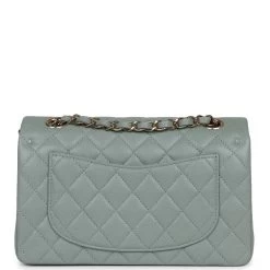 Chanel Small Classic Double Flap Bag Light Blue Caviar Light Gold Hardware -Online Bag Store C SM255 230807 1 OH 05