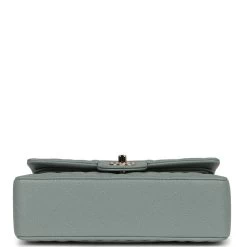 Chanel Small Classic Double Flap Bag Light Blue Caviar Light Gold Hardware -Online Bag Store C SM255 230807 1 OH 06