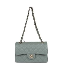 Chanel Small Classic Double Flap Bag Light Blue Caviar Light Gold Hardware -Online Bag Store C SM255 230807 1 OH 07