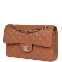 Chanel Small Classic Double Flap Caramel Lambskin Gold Hardware -Online Bag Store C SM255 230817 1 JL 03
