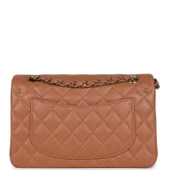 Chanel Small Classic Double Flap Caramel Lambskin Gold Hardware -Online Bag Store C SM255 230817 1 JL 05