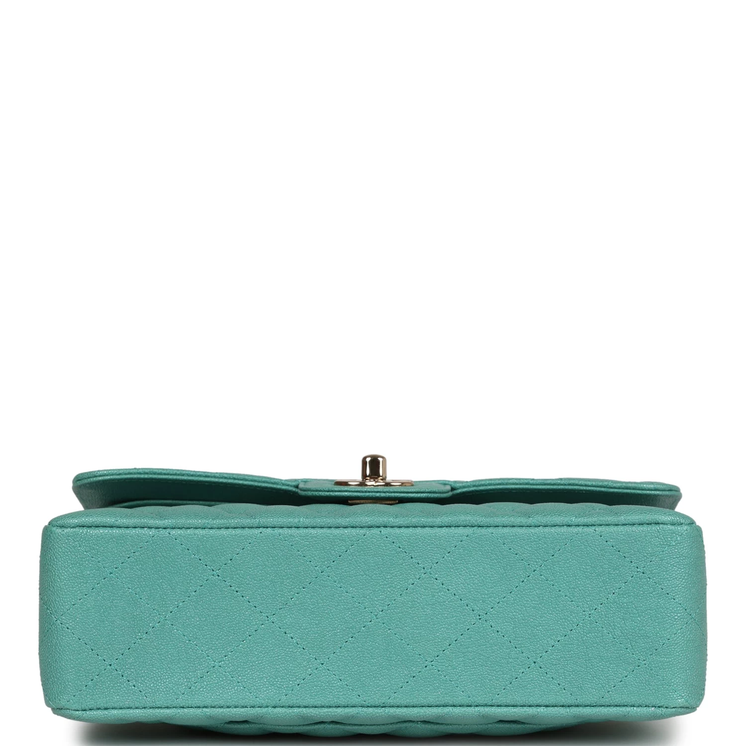 Chanel Small Classic Double Flap Turquoise Iridescent Caviar Light Gold Hardware 8 Chanel Small Classic Double Flap Turquoise Iridescent Caviar Light Gold Hardware - Image 6