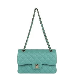 Chanel Small Classic Double Flap Turquoise Iridescent Caviar Light Gold Hardware 17 Chanel Small Classic Double Flap Turquoise Iridescent Caviar Light Gold Hardware -Online Bag Store C SM255 230825 1 CT 07