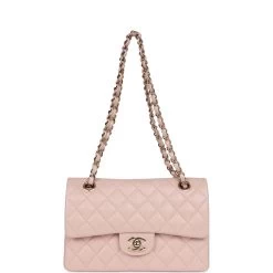 Chanel Small Classic Double Flap Bag Light Pink Caviar Gold Hardware -Online Bag Store C SM255 230912 1 07