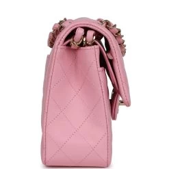 Chanel Small Classic Double Flap Dark Pink Lambskin Light Gold Hardware 13 Chanel Small Classic Double Flap Dark Pink Lambskin Light Gold Hardware -Online Bag Store C SM255 231113 1 04