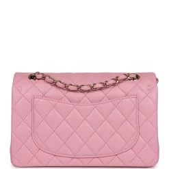 Chanel Small Classic Double Flap Dark Pink Lambskin Light Gold Hardware 14 Chanel Small Classic Double Flap Dark Pink Lambskin Light Gold Hardware -Online Bag Store C SM255 231113 1 05
