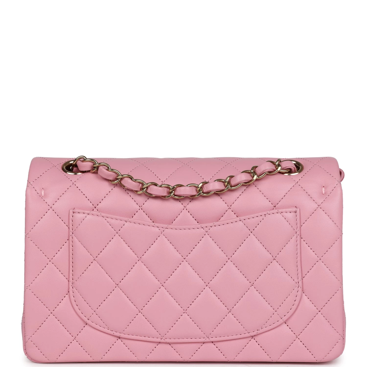 Chanel Small Classic Double Flap Dark Pink Lambskin Light Gold Hardware 6 Chanel Small Classic Double Flap Dark Pink Lambskin Light Gold Hardware - Image 4