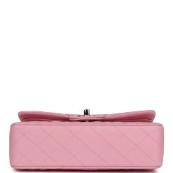 Chanel Small Classic Double Flap Dark Pink Lambskin Light Gold Hardware 16 Chanel Small Classic Double Flap Dark Pink Lambskin Light Gold Hardware -Online Bag Store C SM255 231113 1 06