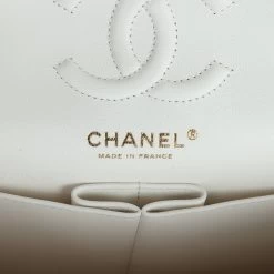Chanel Small Classic Double Flap White Caviar Light Gold Hardware -Online Bag Store C SM255 231206 2 SS 08