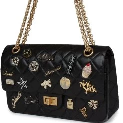 Chanel Small Reissue 225 2.55 Double Flap Lucky Charms Black Aged Calfskin Antique Gold Hardware -Online Bag Store C SM255 240115 1 YL 03