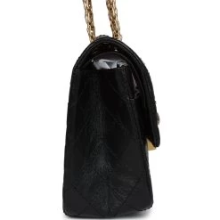 Chanel Small Reissue 225 2.55 Double Flap Lucky Charms Black Aged Calfskin Antique Gold Hardware -Online Bag Store C SM255 240115 1 YL 04