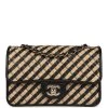 Chanel Small Urban Jungle Flap Beige And Black Stripe Raffia Jute Gold Hardware -Online Bag Store C SM255 240125 1 01