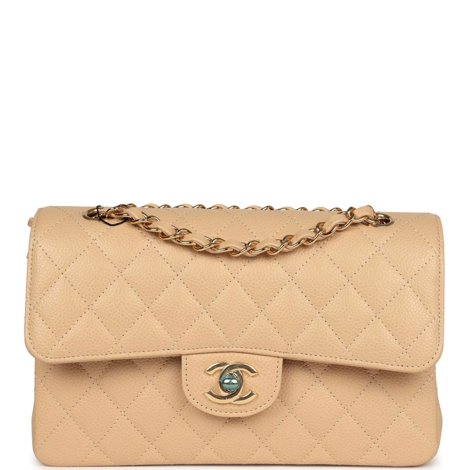 Chanel Small Classic Double Flap Bag Beige Caviar Gold Hardware 3 Chanel Small Classic Double Flap Bag Beige Caviar Gold Hardware