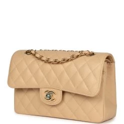 Chanel Small Classic Double Flap Bag Beige Caviar Gold Hardware 15 Chanel Small Classic Double Flap Bag Beige Caviar Gold Hardware -Online Bag Store C SM255 240202 1 KN 03