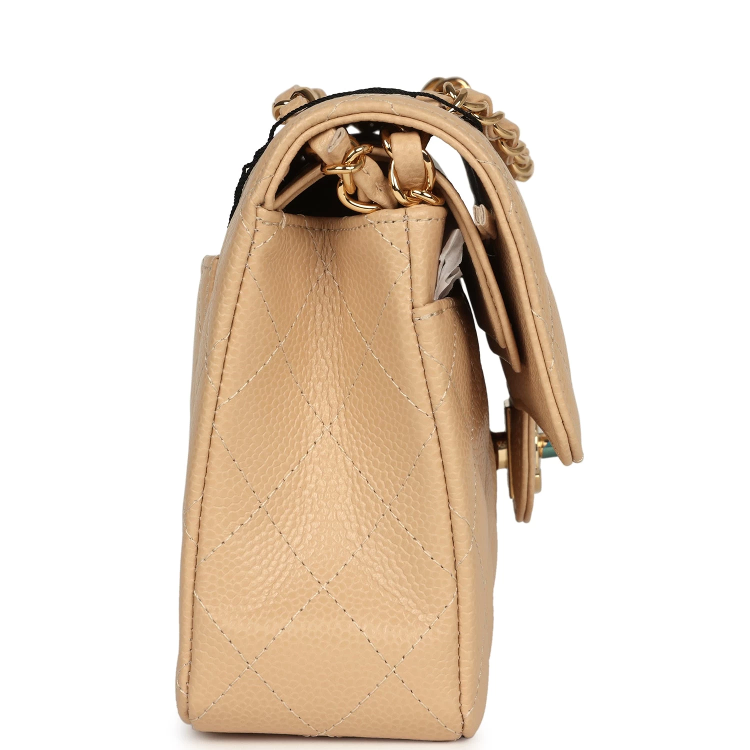 Chanel Small Classic Double Flap Bag Beige Caviar Gold Hardware 5 Chanel Small Classic Double Flap Bag Beige Caviar Gold Hardware - Image 3