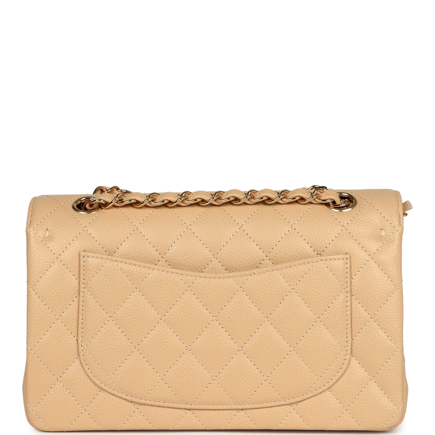 Chanel Small Classic Double Flap Bag Beige Caviar Gold Hardware 6 Chanel Small Classic Double Flap Bag Beige Caviar Gold Hardware - Image 4