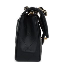 Chanel Small Classic Double Flap Black Lambskin Gold Hardware -Online Bag Store C SM255 240213 1 04