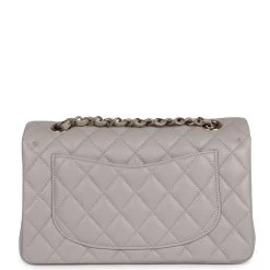 Chanel Small Classic Double Flap Bag Grey Lambskin Light Gold Hardware -Online Bag Store C SMN255 231027 1 05