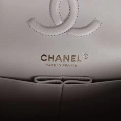Chanel Small Classic Double Flap Bag Grey Lambskin Light Gold Hardware -Online Bag Store C SMN255 231027 1 08