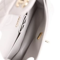 Chanel Small Classic Double Flap Bag Grey Lambskin Light Gold Hardware -Online Bag Store C SMN255 231027 1 09