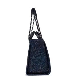 Chanel Large Deauville Shopping Bag Blue Sequin Boucle Silver Hardware -Online Bag Store C TL 051622 3 04