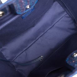 Chanel Large Deauville Shopping Bag Blue Sequin Boucle Silver Hardware -Online Bag Store C TL 051622 3 08