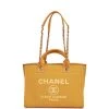 Chanel Small Deauville Shopping Bag Dark Yellow Boucle Light Gold Hardware -Online Bag Store C TL 080422 2 01