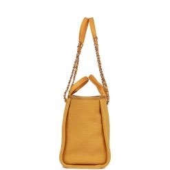 Chanel Small Deauville Shopping Bag Dark Yellow Boucle Light Gold Hardware 13 Chanel Small Deauville Shopping Bag Dark Yellow Boucle Light Gold Hardware -Online Bag Store C TL 080422 2 03