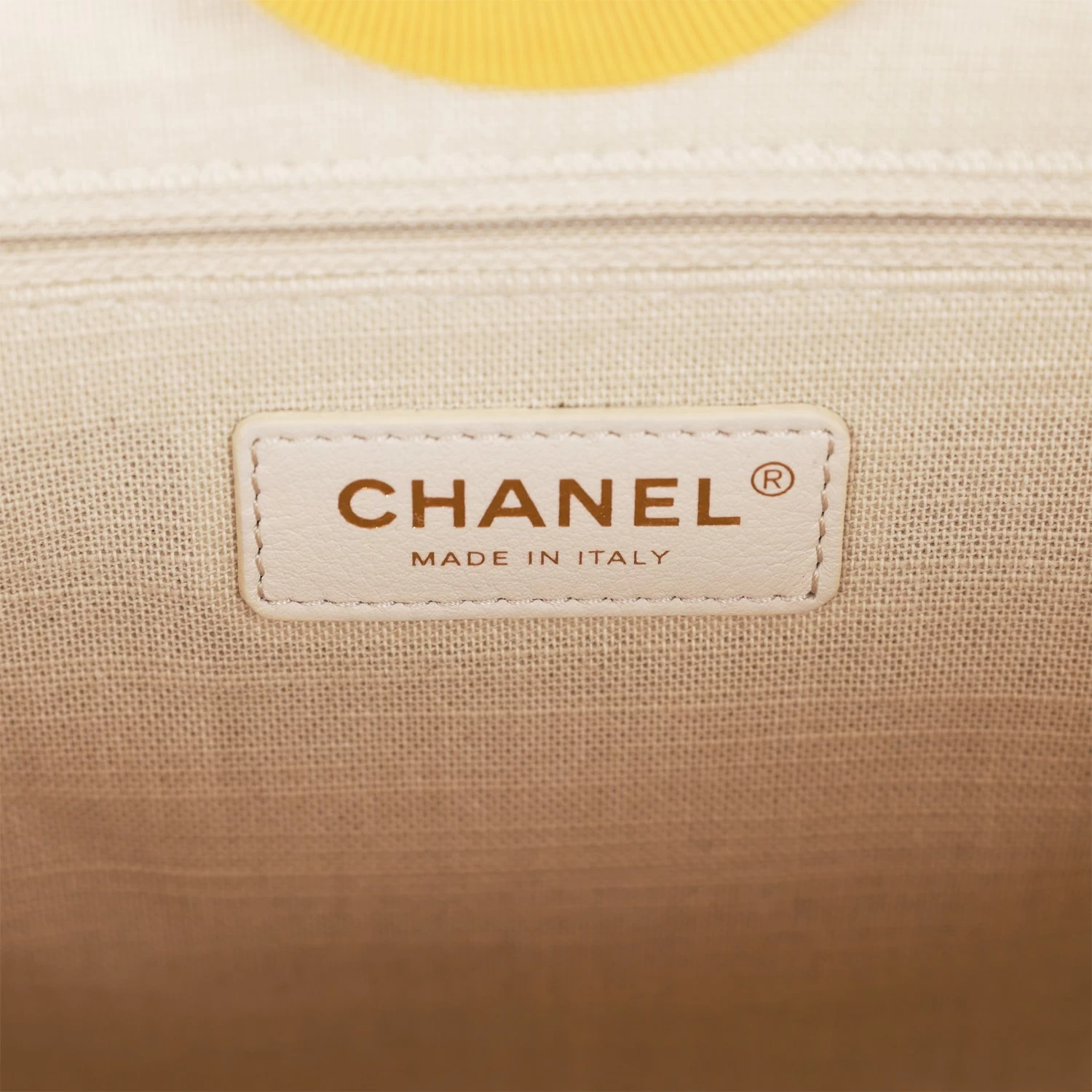 Chanel Small Deauville Shopping Bag Dark Yellow Boucle Light Gold Hardware 10 Chanel Small Deauville Shopping Bag Dark Yellow Boucle Light Gold Hardware - Image 8