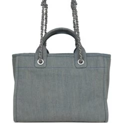 Chanel Small Deauville Shopping Bag Distressed Blue Denim Aged Silver Hardware -Online Bag Store C TL 230509 1 06