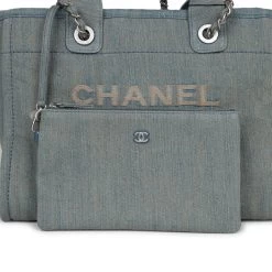 Chanel Small Deauville Shopping Bag Distressed Blue Denim Aged Silver Hardware -Online Bag Store C TL 230509 1 07