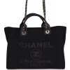 Chanel Small Deauville Shopping Bag Black Canvas And Calfskin Light Gold Hardware 2 Chanel Small Deauville Shopping Bag Black Canvas And Calfskin Light Gold Hardware -Online Bag Store C TL 230623 1 02