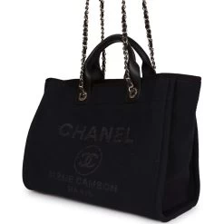 Chanel Small Deauville Shopping Bag Black Canvas And Calfskin Light Gold Hardware -Online Bag Store C TL 230623 1 04
