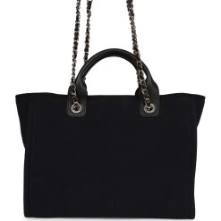 Chanel Small Deauville Shopping Bag Black Canvas And Calfskin Light Gold Hardware -Online Bag Store C TL 230623 1 06