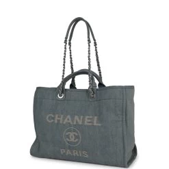 Chanel Large Deauville Shopping Bag Distressed Blue Denim Silver Hardware -Online Bag Store C TL 230713 2 03