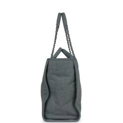 Chanel Large Deauville Shopping Bag Distressed Blue Denim Silver Hardware -Online Bag Store C TL 230713 2 04