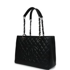 Pre-owned Chanel Grand Shopping Tote Bag Black Caviar Silver Hardware -Online Bag Store C TL 231114 1 03