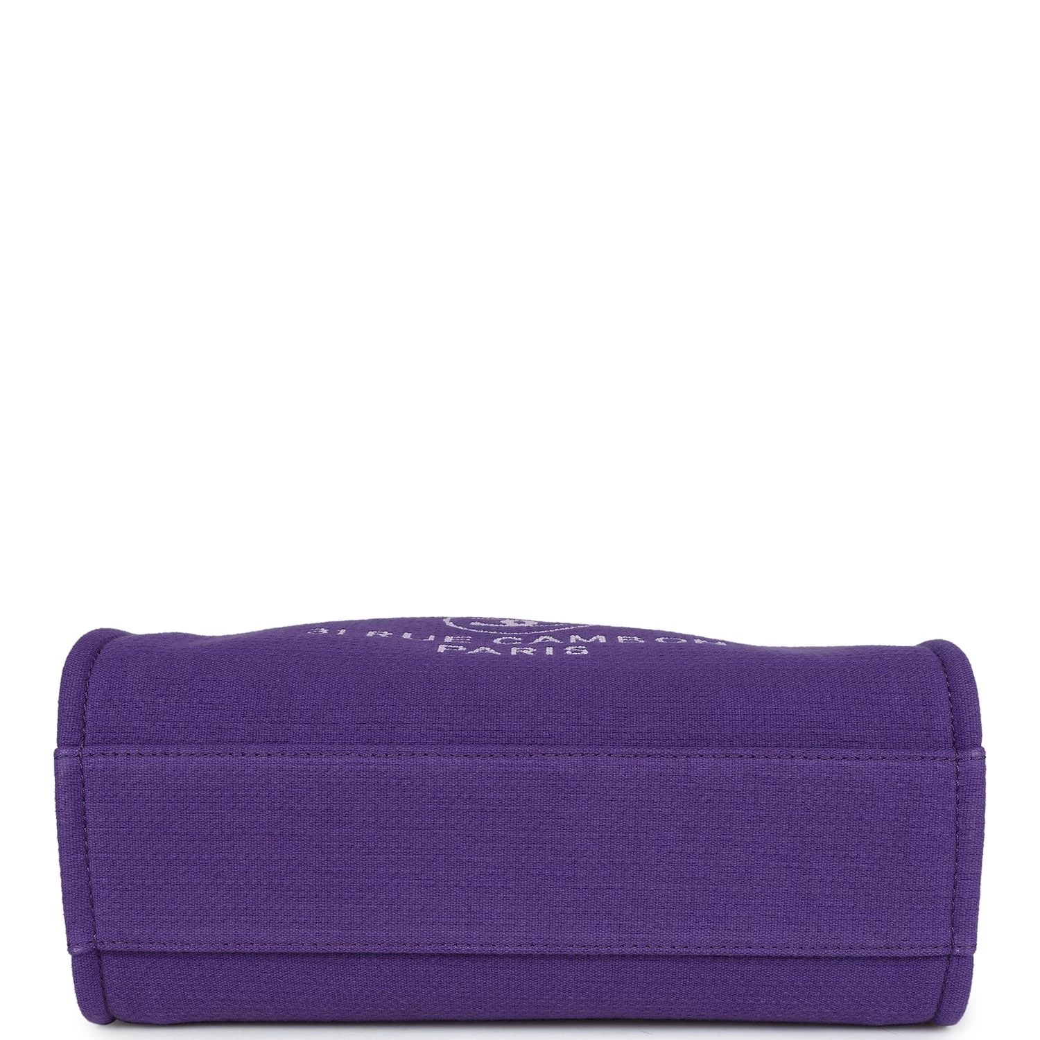 Chanel Small Deauville Shopping Bag Purple Canvas Gold Hardware 8 Chanel Small Deauville Shopping Bag Purple Canvas Gold Hardware - Image 6