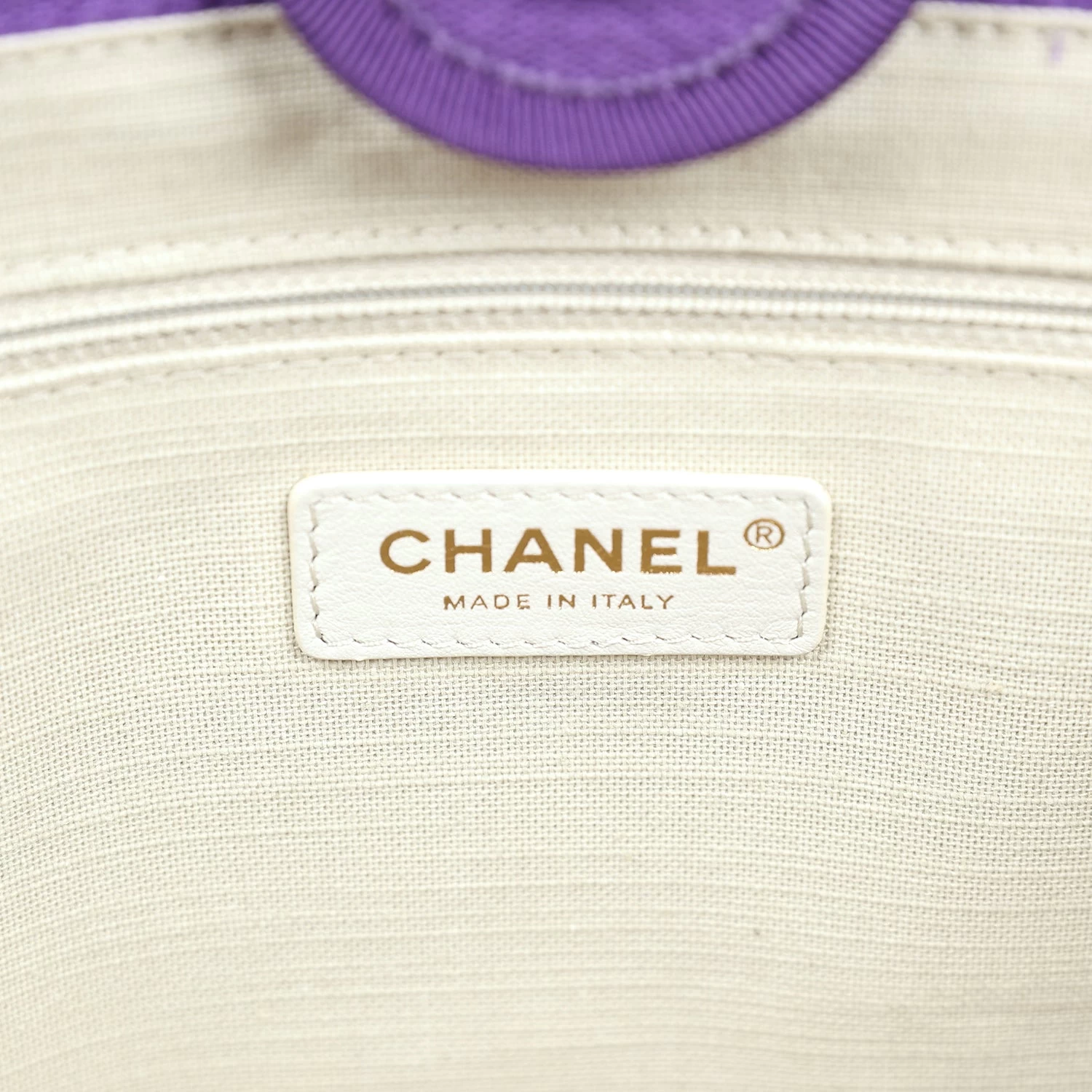 Chanel Small Deauville Shopping Bag Purple Canvas Gold Hardware 11 Chanel Small Deauville Shopping Bag Purple Canvas Gold Hardware - Image 9