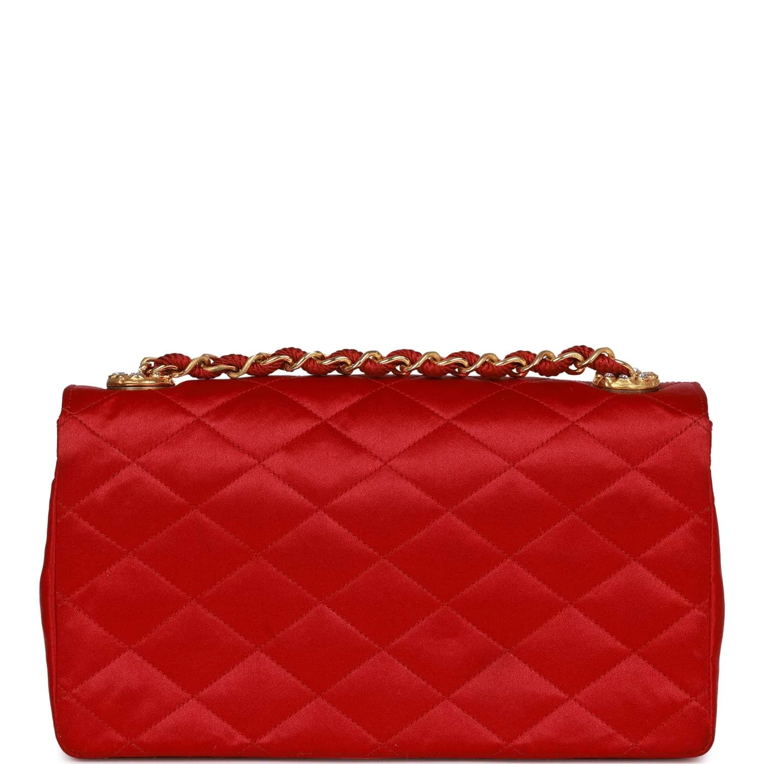 Vintage Chanel Small Flap Bag Red Satin Gold Hardware 6 Vintage Chanel Small Flap Bag Red Satin Gold Hardware - Image 4