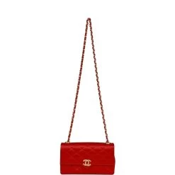 Vintage Chanel Small Flap Bag Red Satin Gold Hardware 17 Vintage Chanel Small Flap Bag Red Satin Gold Hardware -Online Bag Store C V 230321 10 07