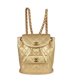 Vintage Chanel Duma Backpack Gold Metallic Lambskin Gold Hardware 17 Vintage Chanel Duma Backpack Gold Metallic Lambskin Gold Hardware -Online Bag Store C V 230321 2 07