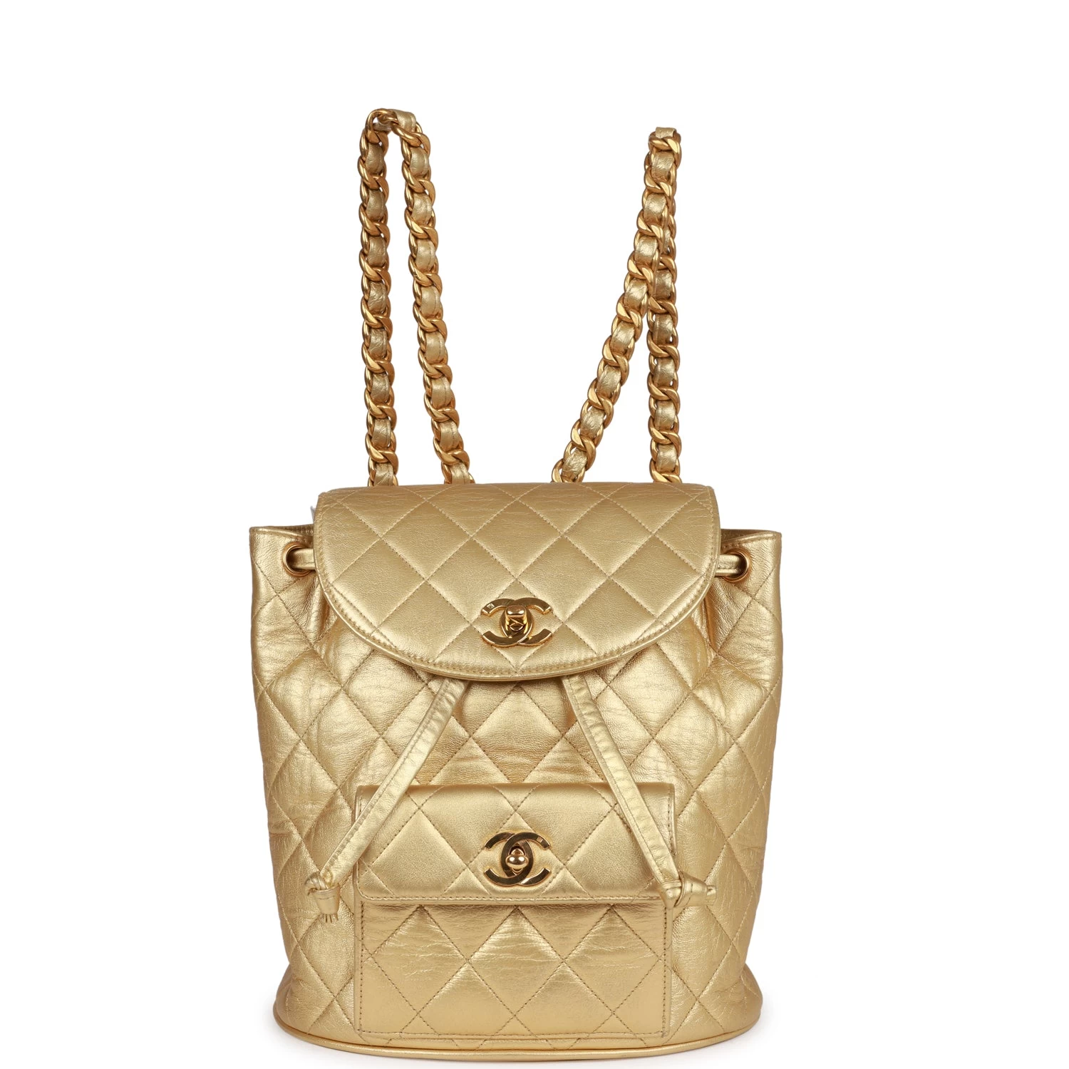 Vintage Chanel Duma Backpack Gold Metallic Lambskin Gold Hardware 9 Vintage Chanel Duma Backpack Gold Metallic Lambskin Gold Hardware - Image 7