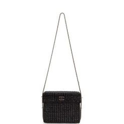 Vintage Chanel Wicker Picnic Basket Bag Black Gold Hardware -Online Bag Store C V 230321 3 01