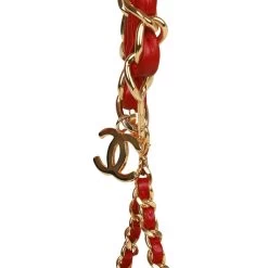 Vintage Chanel Micro Belt Flap Bag Red Lambskin Gold Hardware -Online Bag Store C V 230322 2 09