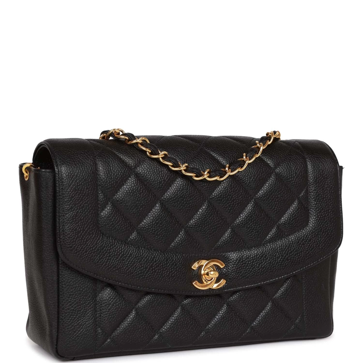 Vintage Chanel Medium Diana Flap Bag Black Caviar Gold Hardware 4 Vintage Chanel Medium Diana Flap Bag Black Caviar Gold Hardware - Image 2