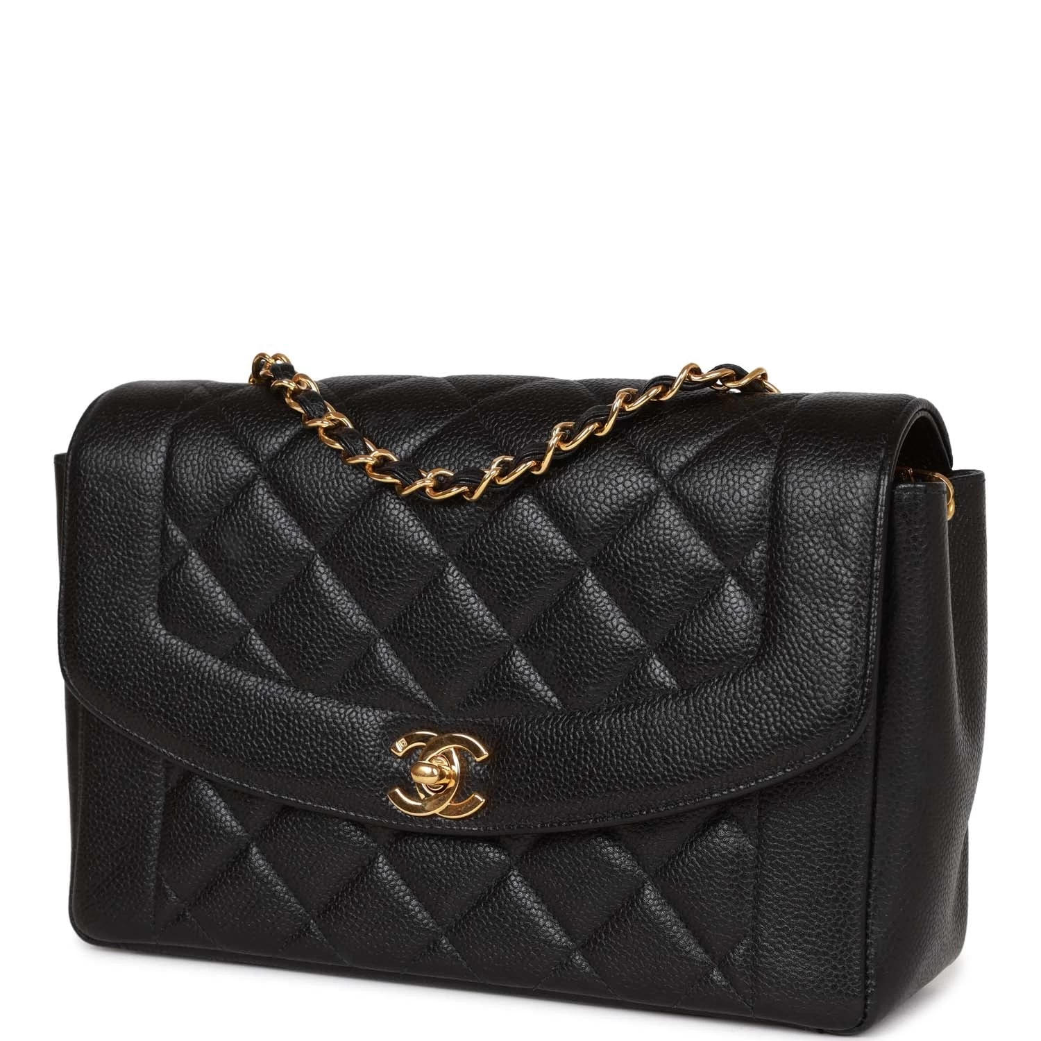 Vintage Chanel Medium Diana Flap Bag Black Caviar Gold Hardware 7 Vintage Chanel Medium Diana Flap Bag Black Caviar Gold Hardware - Image 5
