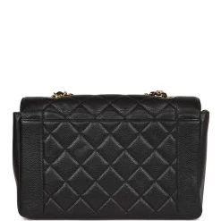 Vintage Chanel Medium Diana Flap Bag Black Caviar Gold Hardware 15 Vintage Chanel Medium Diana Flap Bag Black Caviar Gold Hardware -Online Bag Store C V 230330 2 05